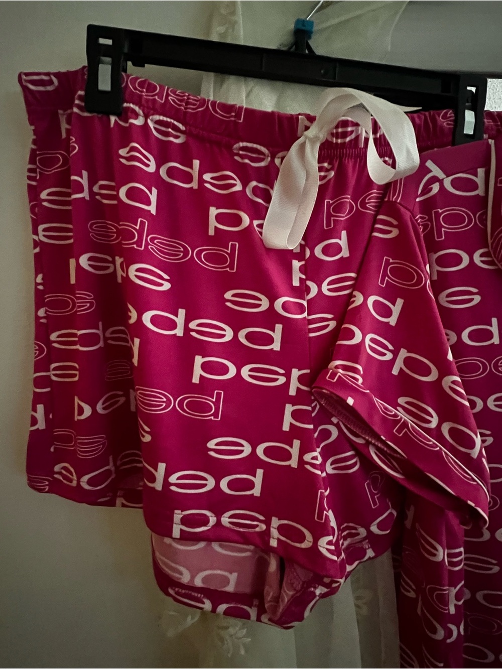 bebe Fuchsia Logo-Print Short Pajama Set with White Trim - Picture 2 of 3